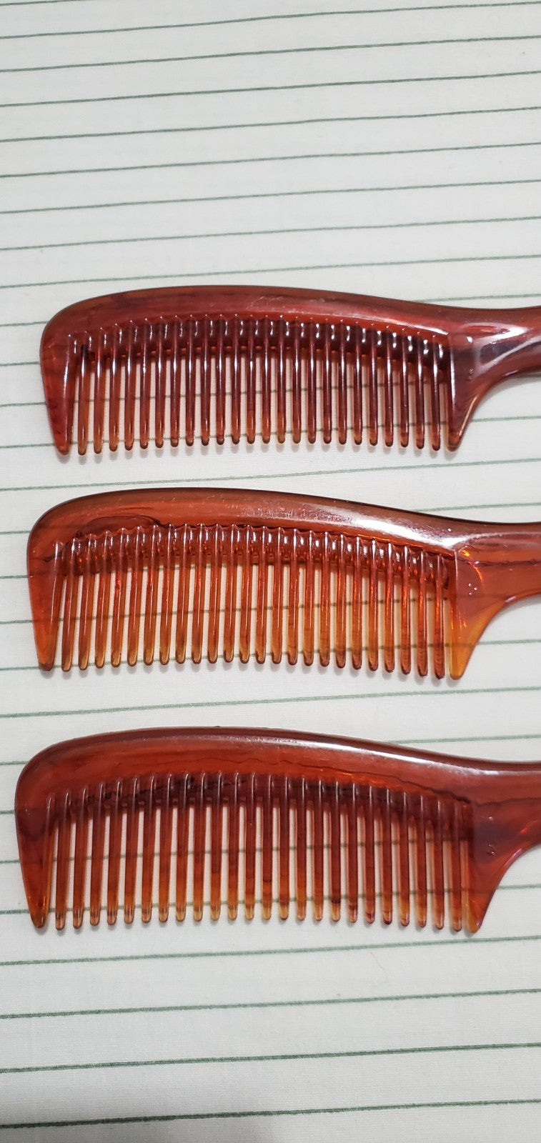 Vintage Tip Top Brown Styling Comb Set - 3 Pieces, 6 Inches
