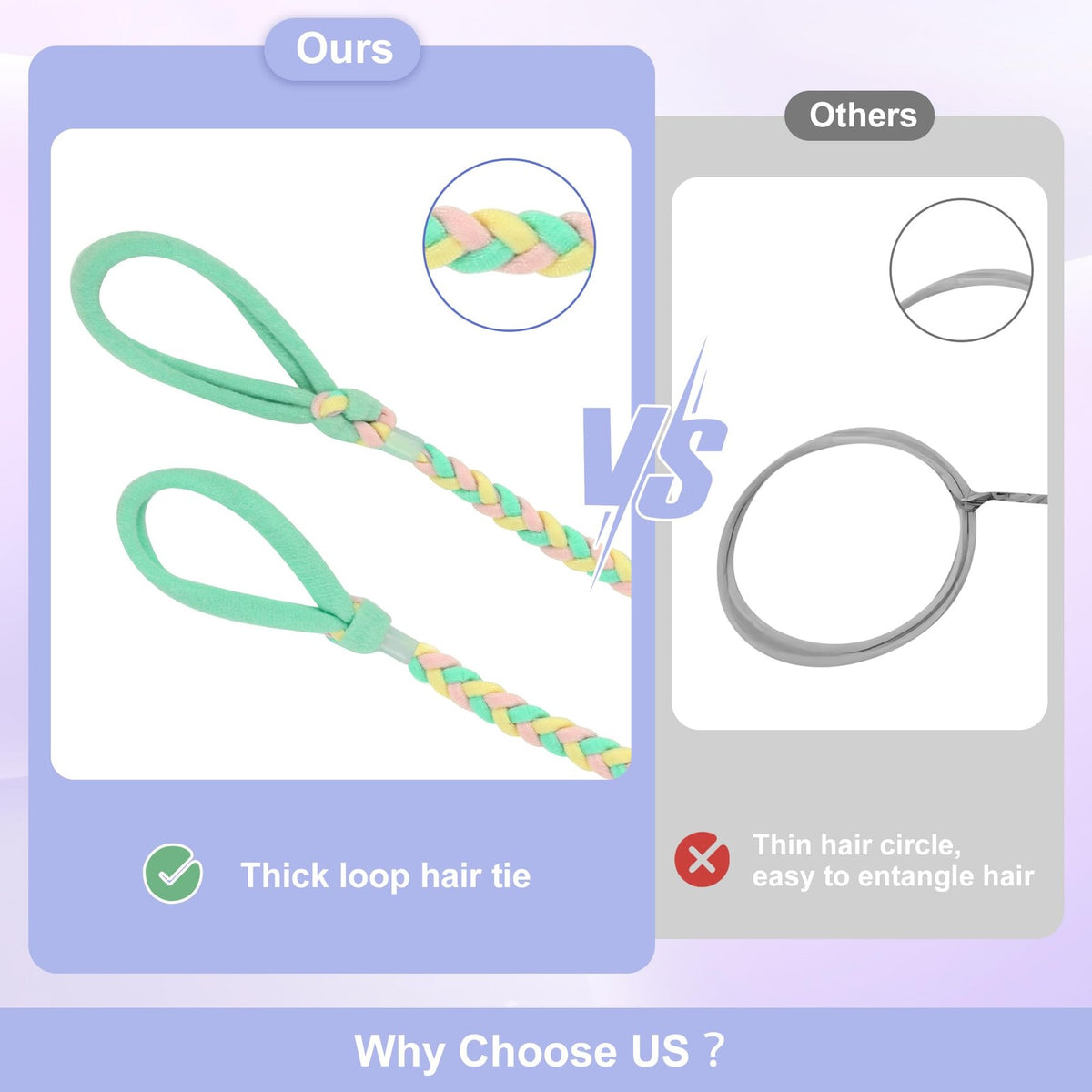 5 Pcs Spiral Hair Ties for Women & 1 Count (Pack of 5), Mixed Color
