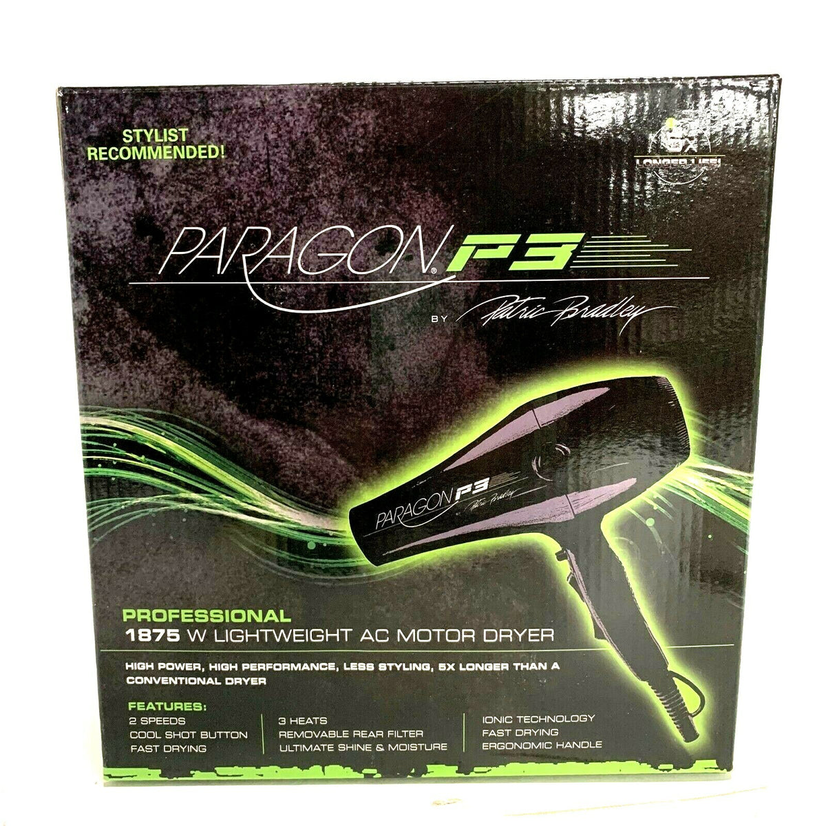 Professional Ionic Hair Dryer 1875W Lightweight Styling Tool Black