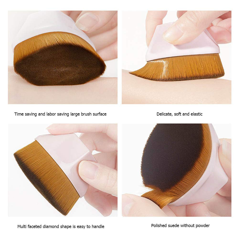 2 Pack Flat Top Foundation Makeup Brushes - High-Density Kabuki Style