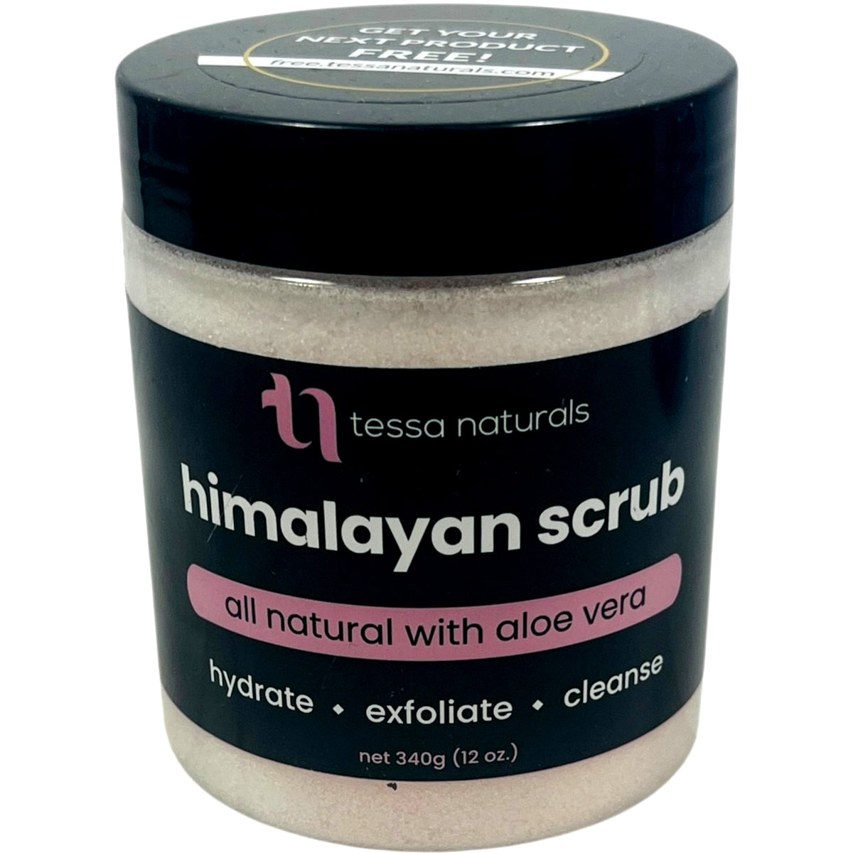Tessa Naturals Himalayan Salt Scrub 12 oz Hydrate Exfoliate Cleanse