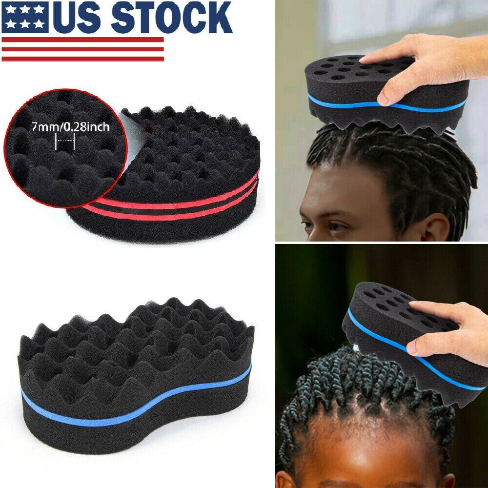 2PCS Hair Sponge Magic Barber Brush Twist Curl Dreads Locking Afro