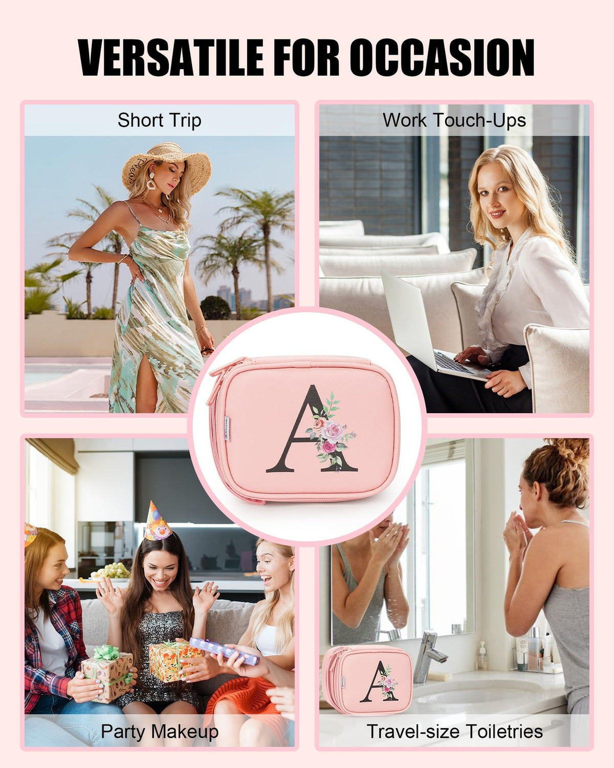 LED Lighted Makeup Bag with Wrist Strap for Travel & Daily Use