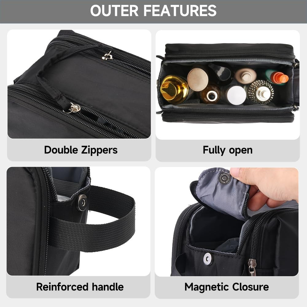 Large Capacity Water-Resistant Men’s Toiletry Bag with Hanging Design