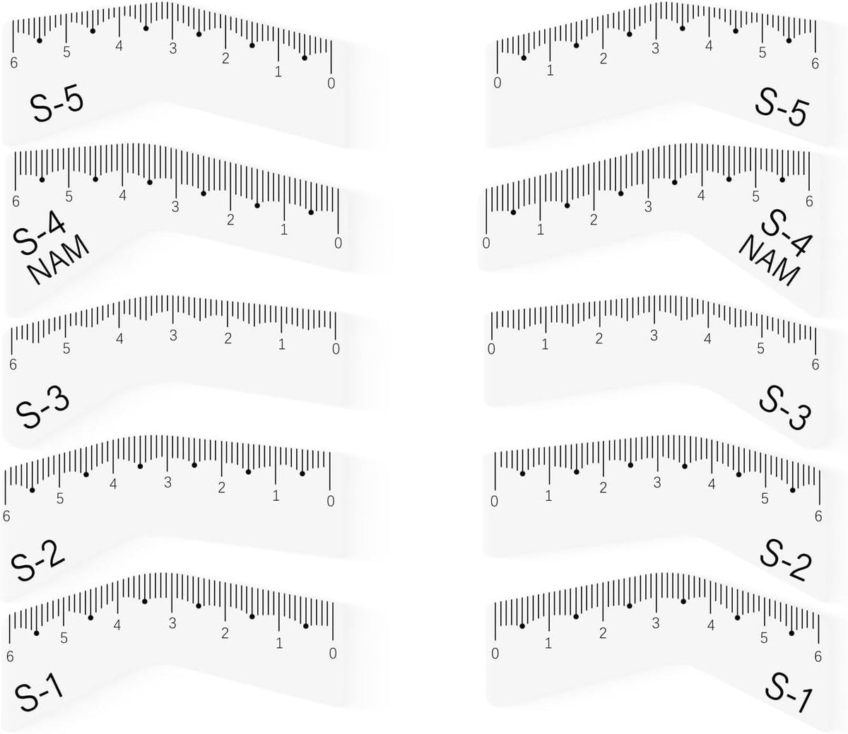 Eyebrow Stencil Ruler Set for Microblading & Makeup - 5 Pairs, Reusable Plastic