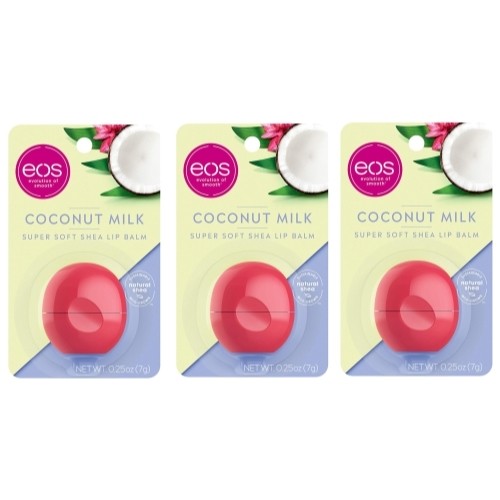 3 Pack Coconut Milk Lip Balm Spheres - Visibly Soft & Nourishing