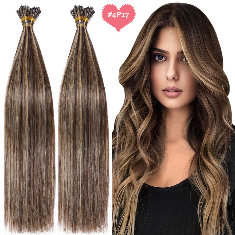 Beads Hair Extensions Nano Bean Remy Micro Loop Link I Tip - Multiple Colors & Lengths