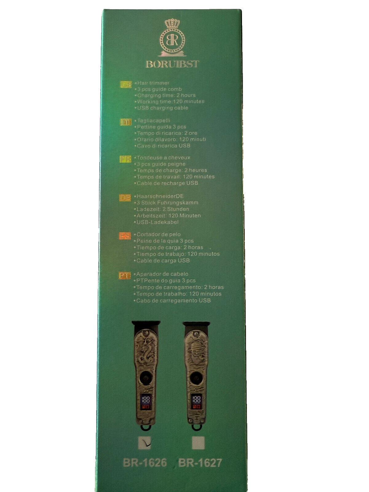 Professional Hair Clipper Trimmer with Dragon Design - USB Rechargeable Gift Set