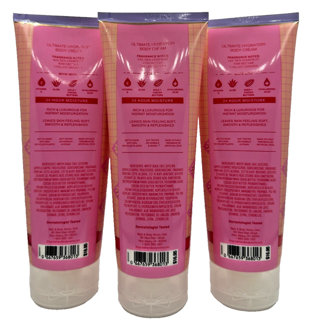Bath & Body Works Starfruit Sangria Body Cream Lotion - 3 Pack 8oz