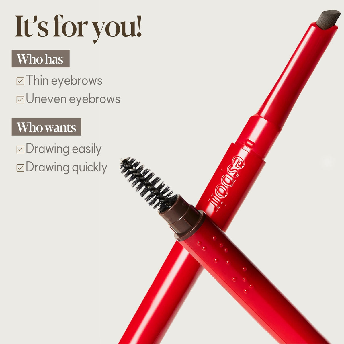 Eyebrow Pencil for Natural Fine Lines - Light Taupe, Easy Shaping