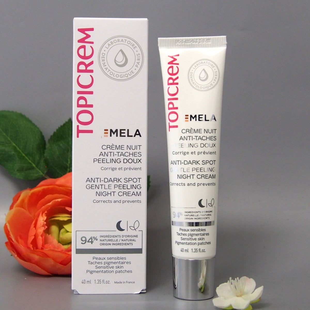 Topicrem MELA Anti-Dark Spot Night Cream - Brightening & Blemish Corrector 40ml