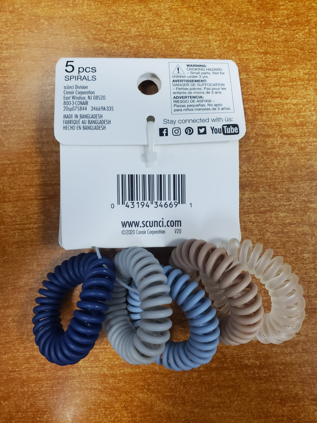 4 Packs of 5: Scunci Ali Fedotowsky Spiral Scrunchie Ponies