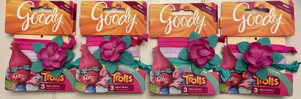 12 Goody’s Trolls Elastics Head Bands Rainbow Multicolored Ribbon NEW!