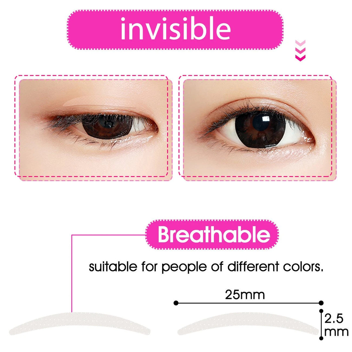 500 Pcs Invisible Double Eyelid Lift Tape Stickers Natural Eye Enhancer