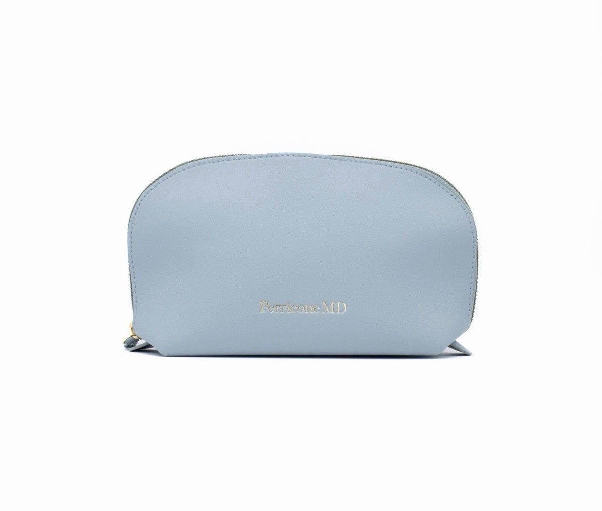 Light Blue Cosmetic Bag for Travel & Makeup Storage