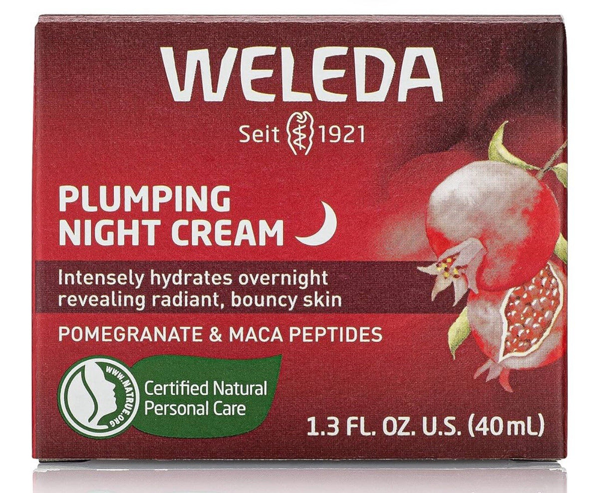 Plumping Night Face Cream with Pomegranate & Maca - Vegan Hydrating Moisturizer 1.3 oz