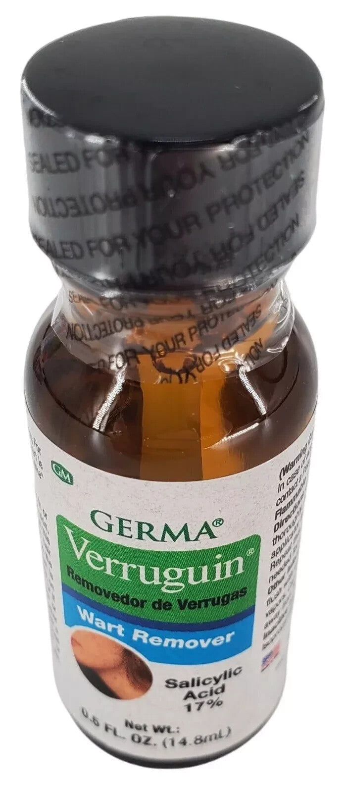 2PK Germa Verruguin Skin Wart Remover 1/2 Oz Liquid Salicylic Acid