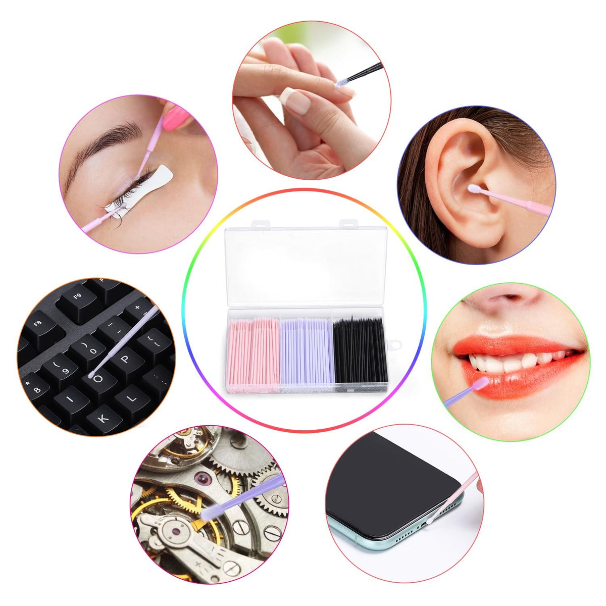 Disposable Micro Applicator Brushes for Eyelash Extensions & Makeup 300 Pack