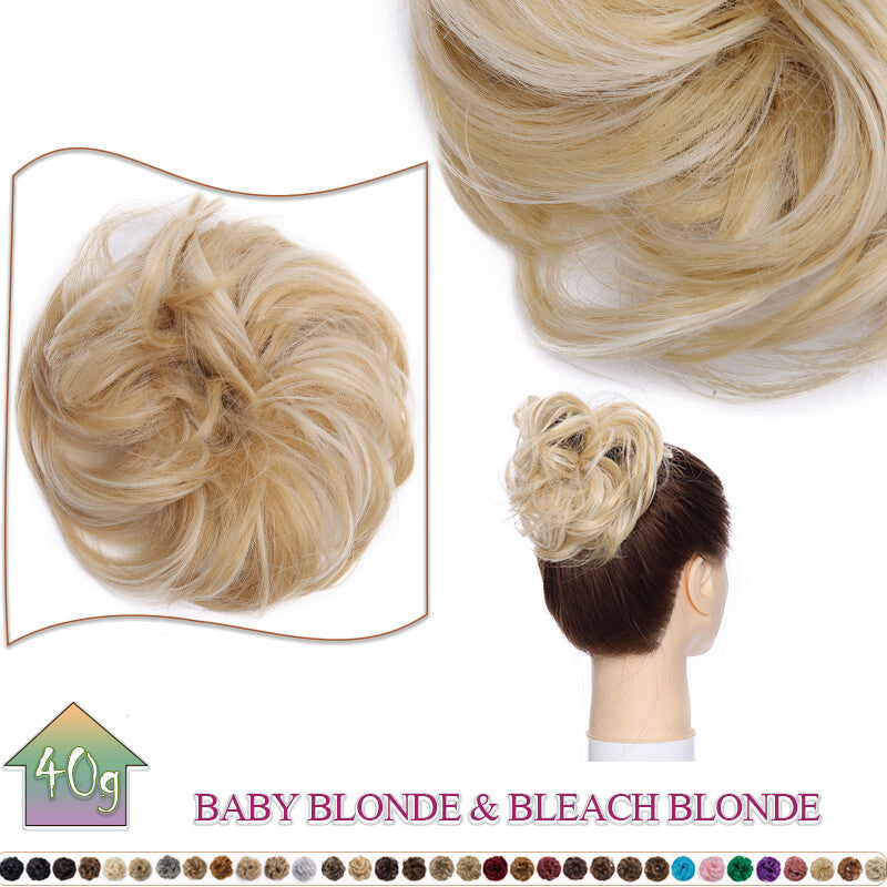 Curly Messy Bun Hair Extension Scrunchie Natural Updo Thick Human Hair