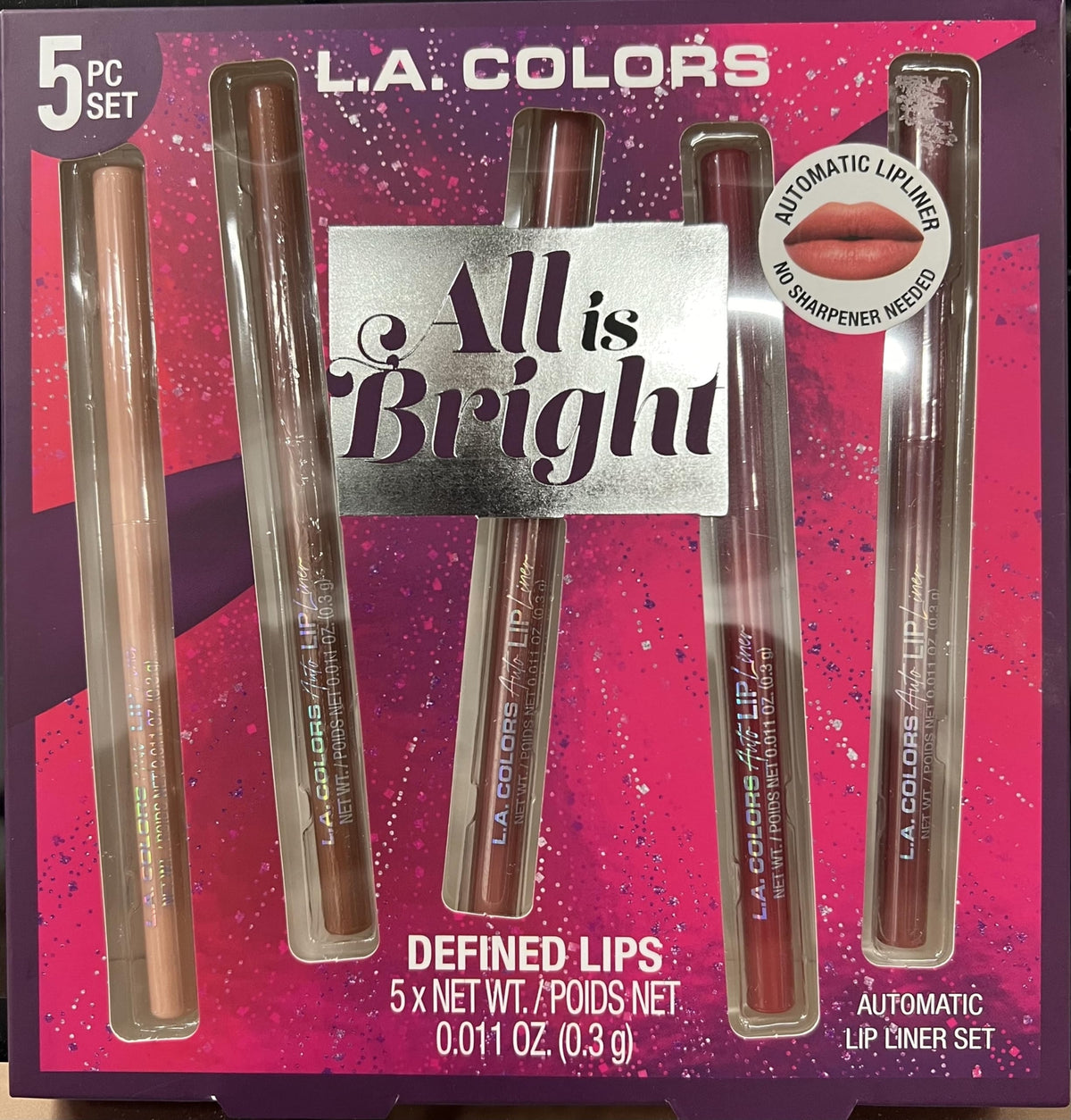 Lip Liner Set - Automatic, 5 Pieces, Defined Lips Makeup