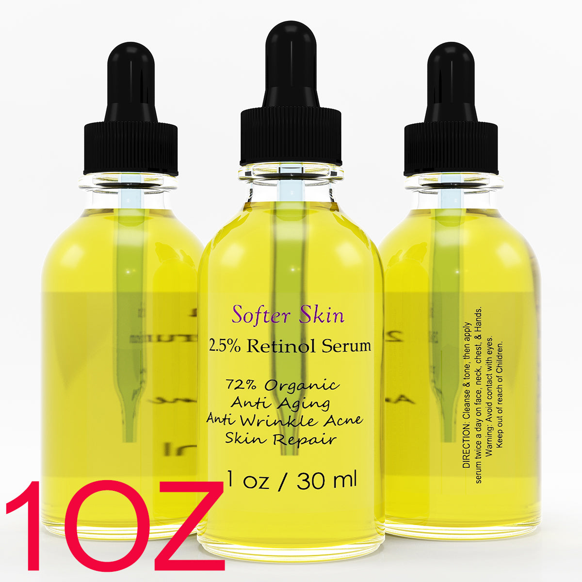 Retinol 2.5% Serum with Hyaluronic Acid - Anti-Aging Skin Treatment