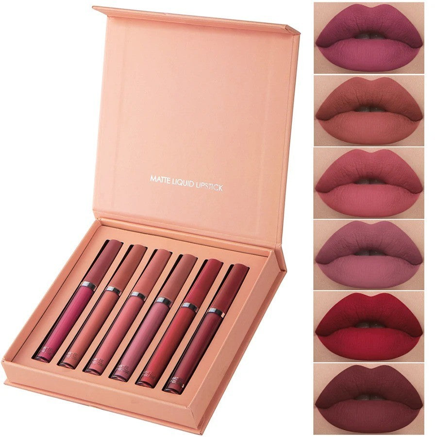 6pcs Waterproof Matte Lipstick Set Long Lasting Lip Makeup Beauty