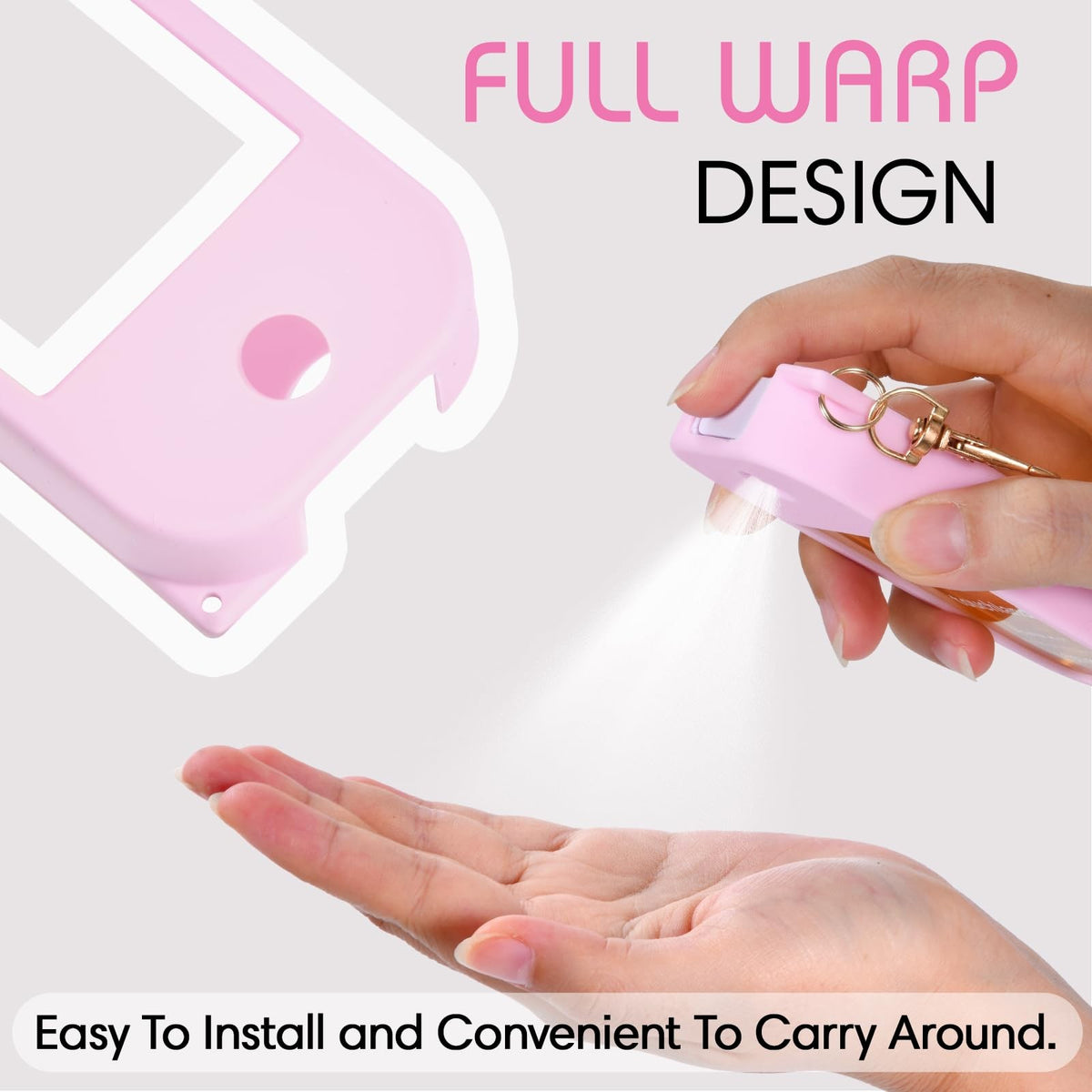Silicone Hand Sanitizer Case with Keychain Compatible with Touchland Spray