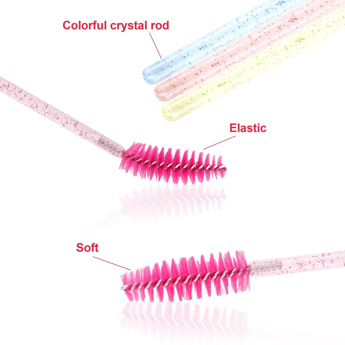 500PCS Eyelash & Eyebrow Brush Spoolies - Lash Extension & Makeup Tool