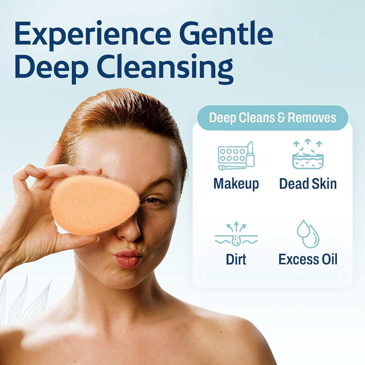 [10 Pack] Gentle Exfoliating Facial Sponge for Face - Daily Cleansing
