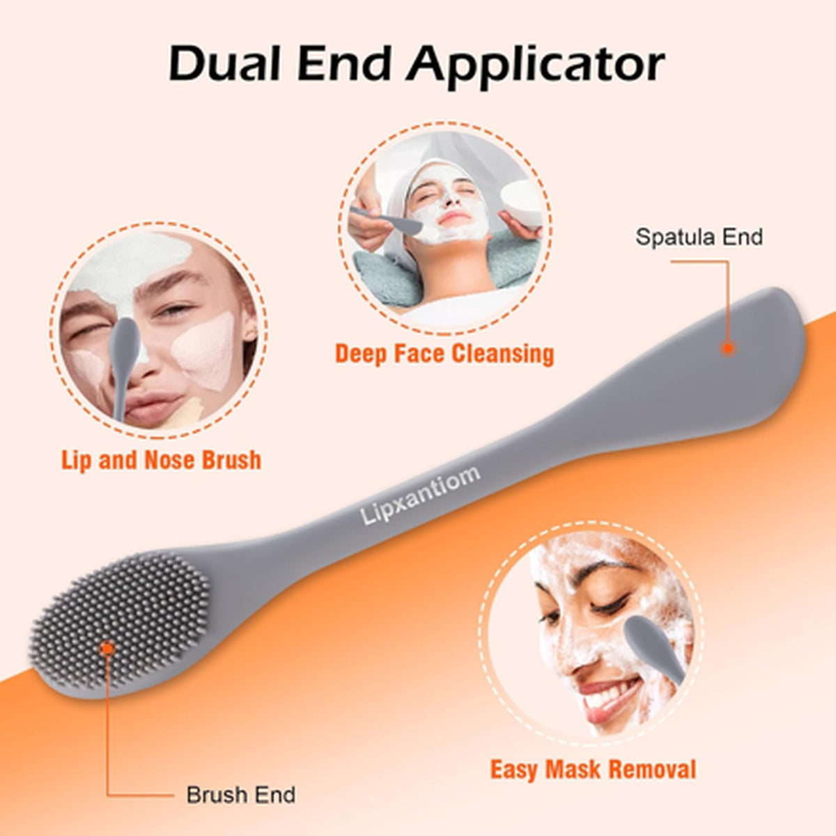 Silicone Facial Cleansing Brush Set - 2-in-1 Face Mask Applicator & Pore Cleanser