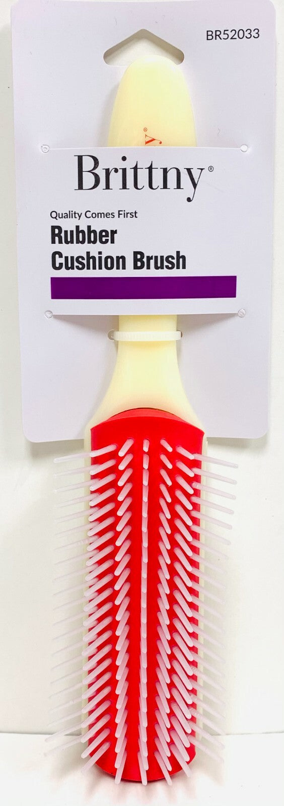 Rubber Cushion Brush for Hair Detangling and Styling - Professional Denman Style