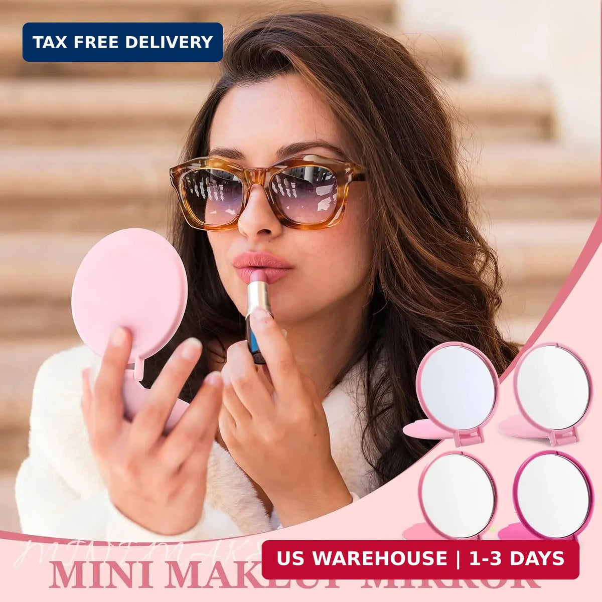 12 Pack Small Compact Pocket Mirrors with Flip-Up Design - Portable Makeup & Personal Grooming