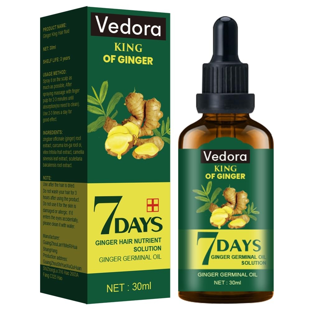 Hair Growth Serum with Ginger Oil and Biotin for Thinning Hair - Natural & Fast Results