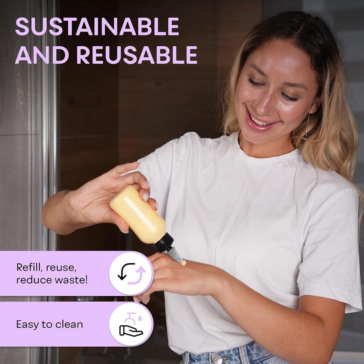 4 oz Refillable Plastic Twist Applicator Bottles - Black, Multi-Purpose
