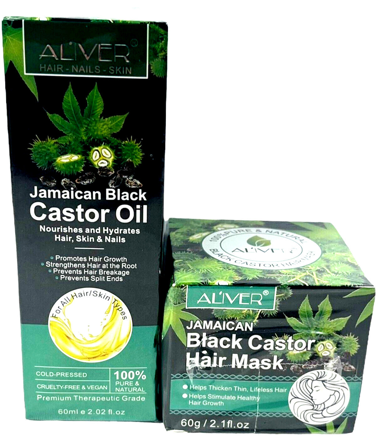 Jamaican Black Castor Oil & Hair Mask Set - Natural Hair Care for Growth