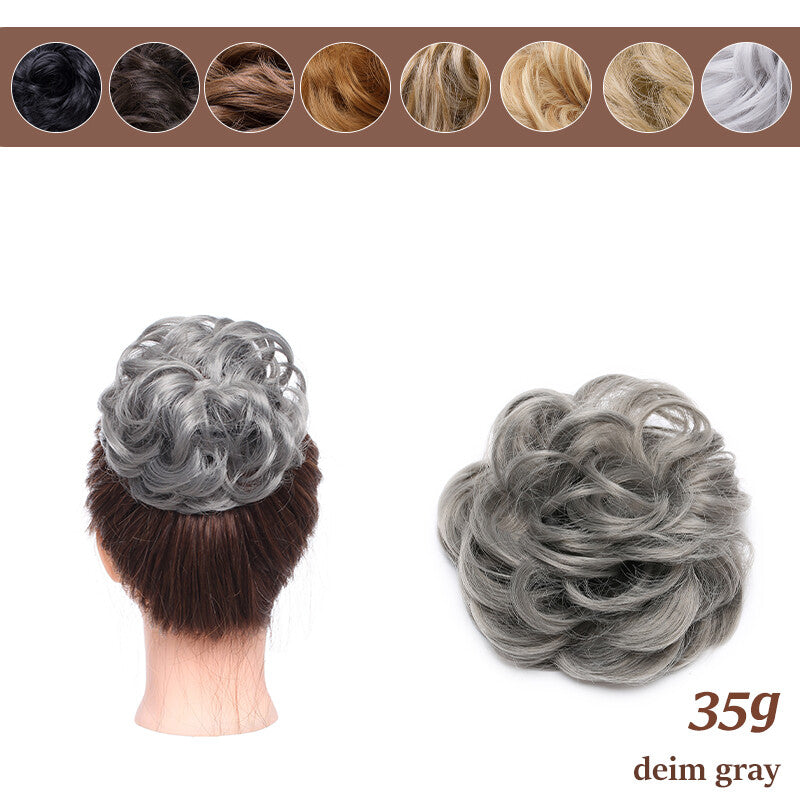 Thick Curly Messy Bun Hair Piece - Synthetic Hair Extensions for Updo & Volume