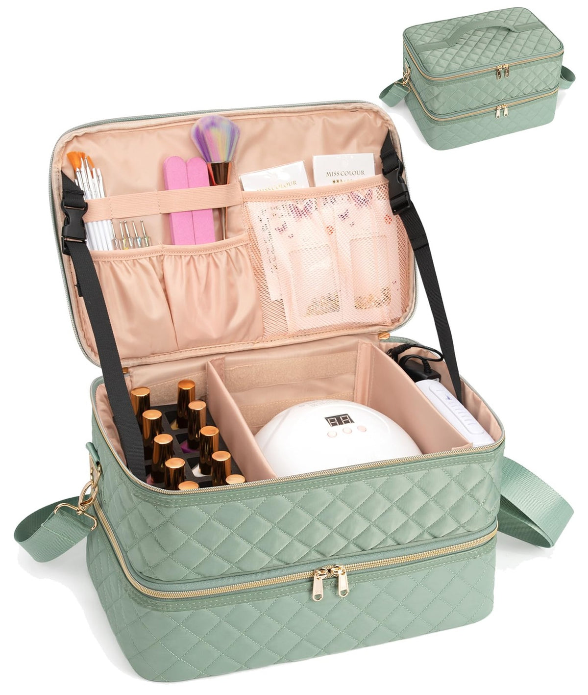 15ml Nail Polish Organizer Case Bag Holds 50+ Bottles Travel Storage
