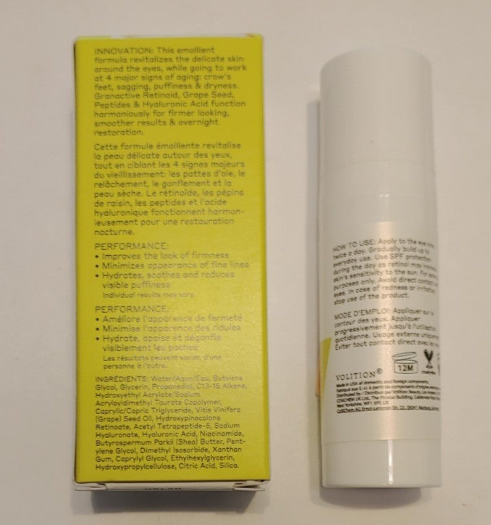 Volition Grenache Retinol Eye Cream - 0.5 fl oz Age-Defying Eye Treatment