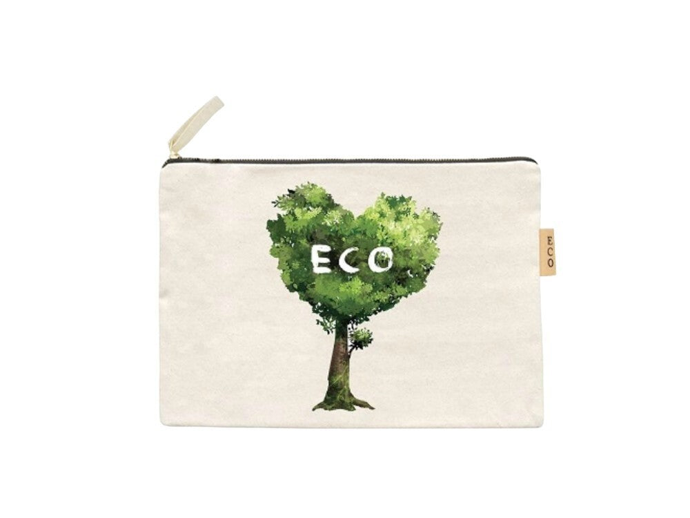 Small Cotton Canvas Cosmetic Zipper Pouch Bag for Makeup & Toiletries