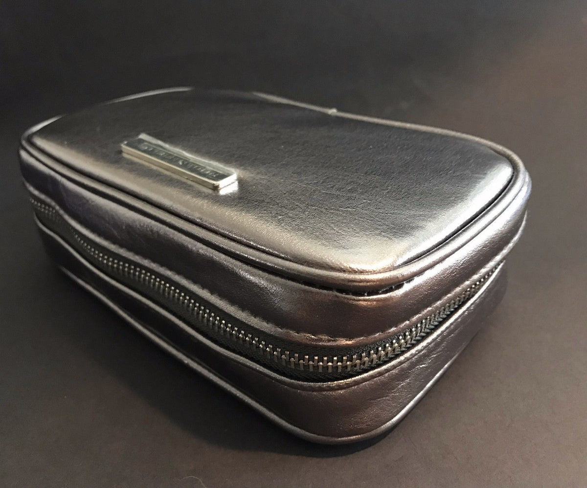 Gray Makeup Bag Set of 3 - Travel Cosmetic Pouches with Mirrors