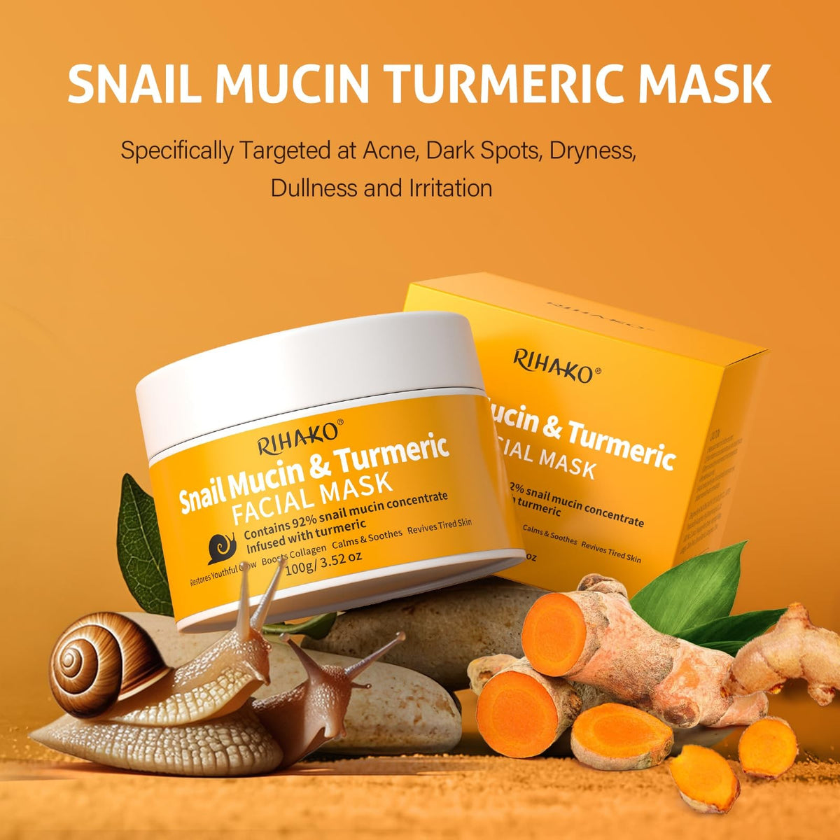Snail Mucin Turmeric Anti-Aging Face Mask