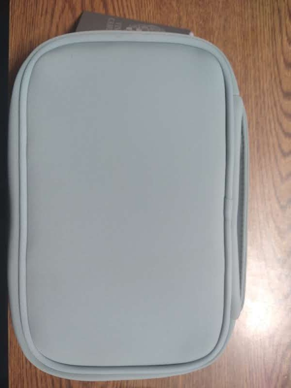 Sky Blue Tech Organizer with Mesh Front for Travel Cords & Cosmetics