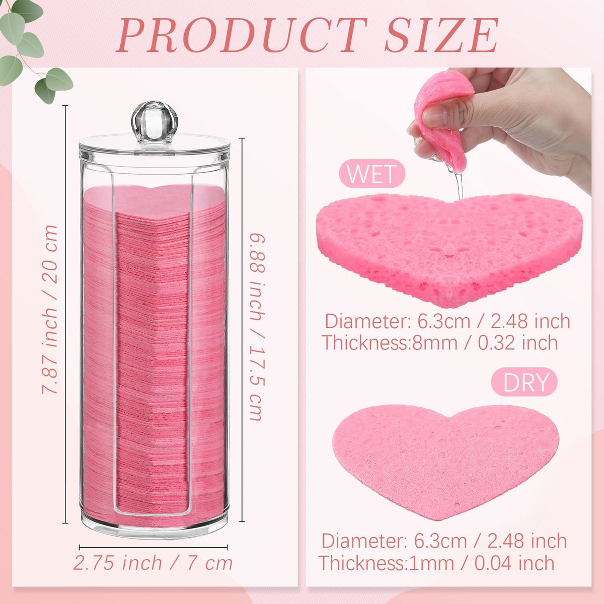 120 Pcs Compressed Facial Sponges with Storage Container for Daily Cleansing