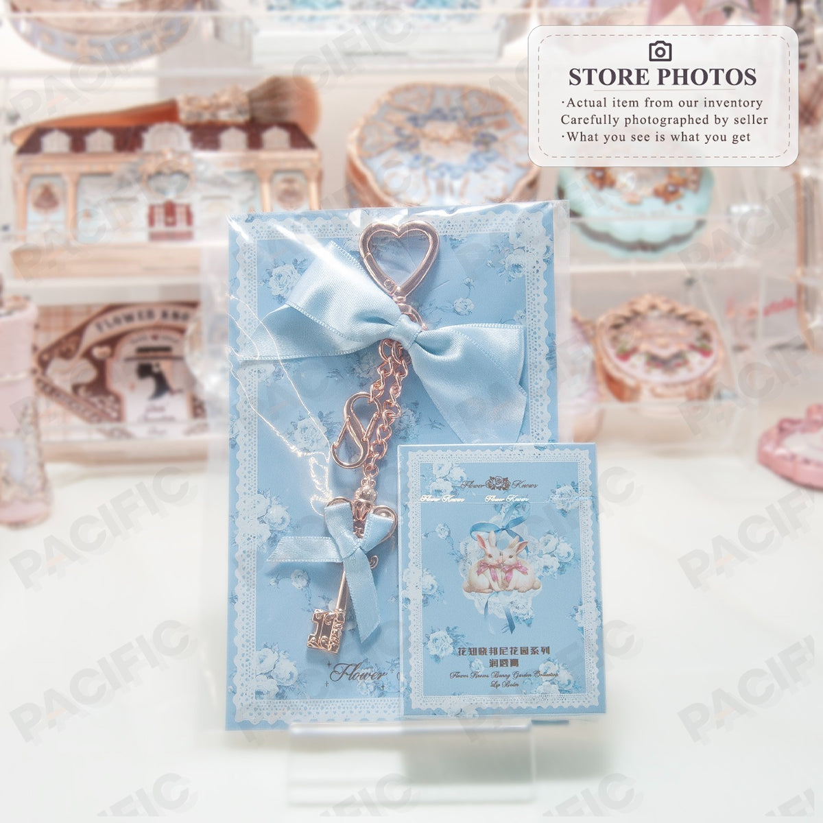 Flower Knows Bunny Garden Lip Balm Bag Charm - 2 Colors, US Stock