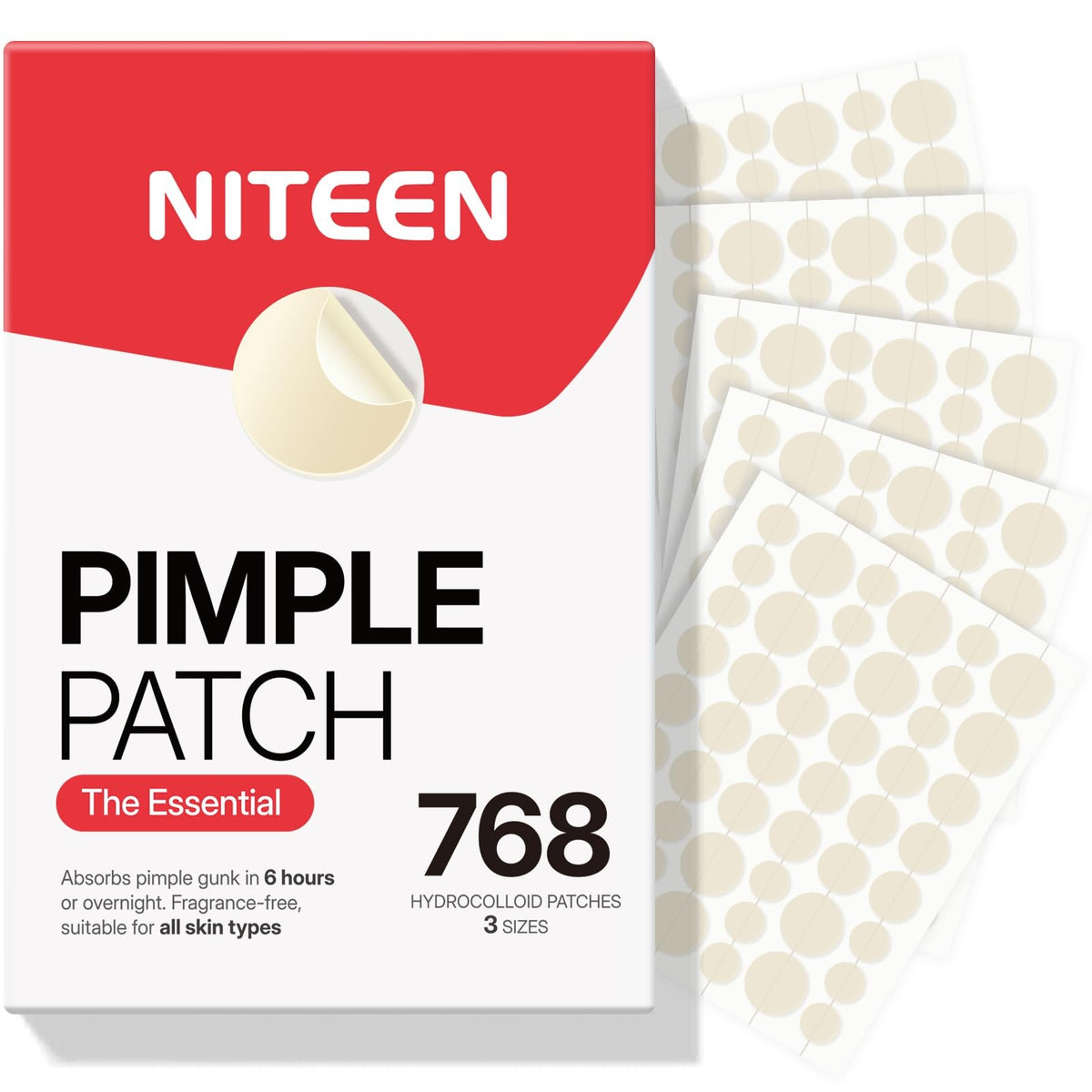 768 Count Hydrocolloid Acne Patches for Face - Clear, Teen Skincare