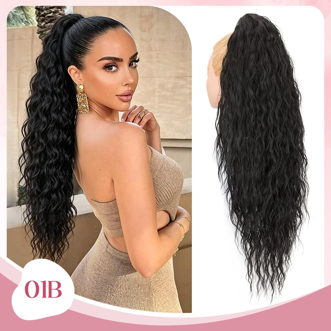 Mega Long & Thick 30-Inch Fluffy Messy Loose Wave Ponytail Extensions - Claw Clip Style