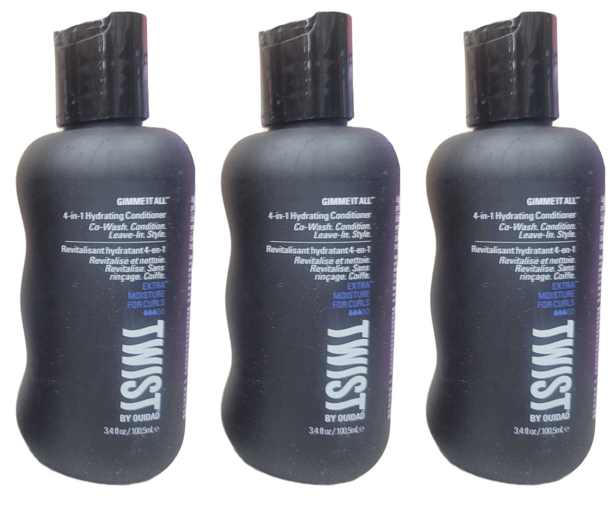 Hydrating 4-in-1 Conditioner for Curly Hair - Pack of 3, 3.4 oz
