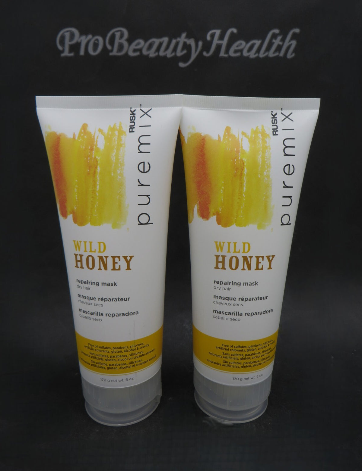 RUSK PureMix Wild Honey Hair Mask for Dry Hair - 6 oz Two-Pack