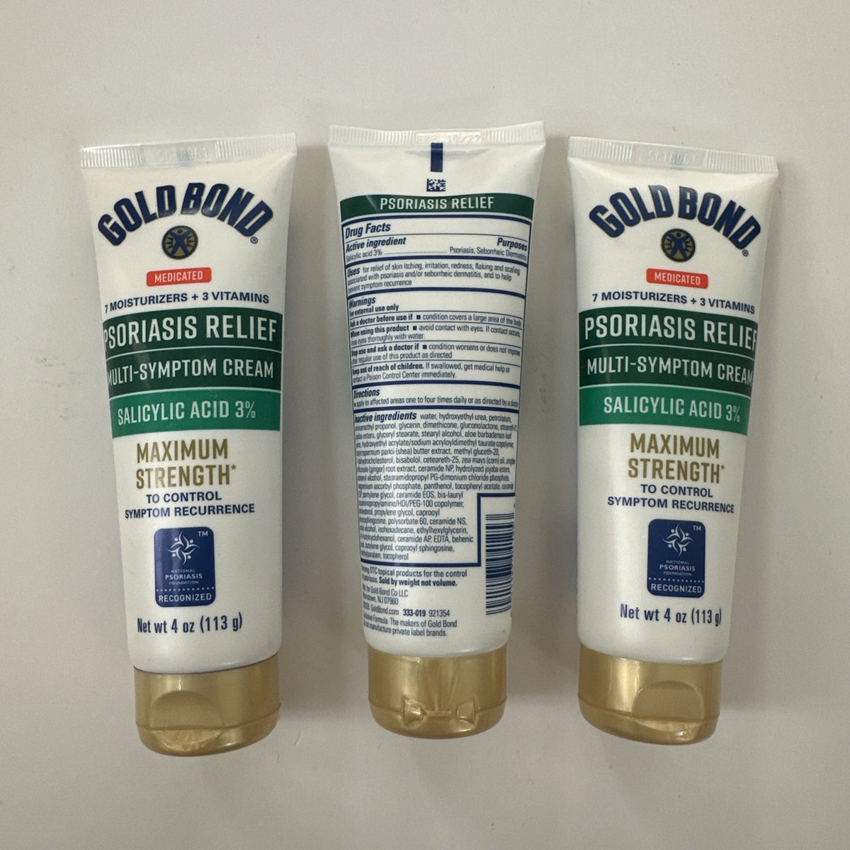 Gold Bond Psoriasis Relief Salicylic Cream 4 oz, 3-Pack