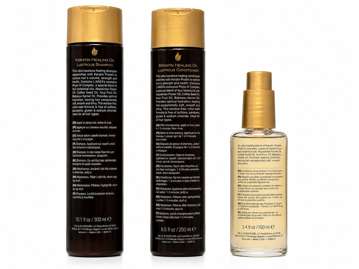 Keratin Healing Oil Repair & Shine Shampoo Conditioner Set for Damaged Hair